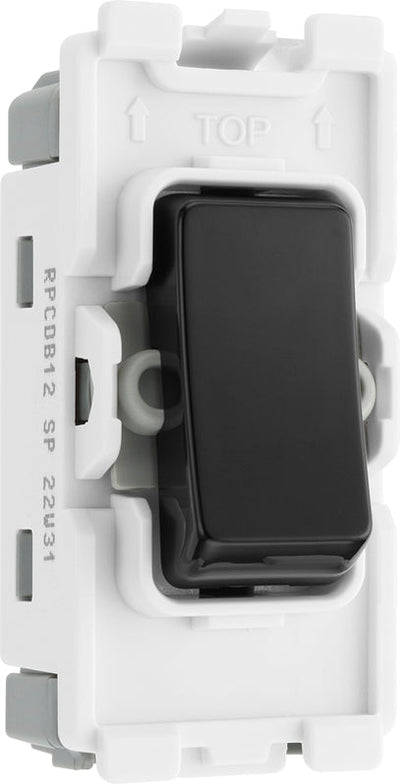 BG RPCDB12 Evolve Grid Black 20A 20AX 2 Way 1 Pole Switch Module