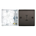 BG Nexus Black Nickel 20A, 16AX 2 Way Intermediate Light Switch NBN13 and 25mm Steel Back Box