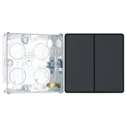 BG Evolve Matt Grey 2 Way Double Edge to Edge Rocker Switch PCDMG42EB with 25mm Steel Back Box