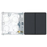 BG Evolve Matt Grey 2 Way Double Edge to Edge Rocker Switch PCDMG42EB with 25mm Steel Back Box