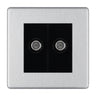 BG Screwless Brushed Steel Double Satellite Socket FBS642B by British General (BG-FBS642B)