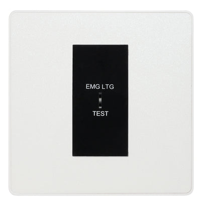 BG Evolve Pearlescent White 20AX 2 Way Emergency Lighting Test Key Switch - Key Included - Black Insert