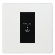 BG Evolve Pearlescent White 20AX 2 Way Emergency Lighting Test Key Switch - Key Included - Black Insert