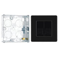 BG Screwless Matt Black Double Master Telephone Socket with 25mm Steel Back Box