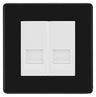 BG Screwless Matt Black Double RJ11 Telephone Socket FFBRJ112 - White Insert by British General (BG-FFBRJ112W)