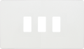 BG RPCDCL3W Evolve Grid Pearlescent White 3 Module Rectangular Front Plate - White Trim