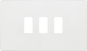 BG RPCDCL3W Evolve Grid Pearlescent White 3 Module Rectangular Front Plate - White Trim by British General (BG-RPCDCL3W-Shopify-SA_1)