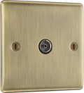 BG NAB60 Nexus Metal Antique Brass 1 Gang Co-Axial Socket