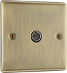 BG NAB60 Nexus Metal Antique Brass 1 Gang Co-Axial Socket by British General (BG-NAB60-2)
