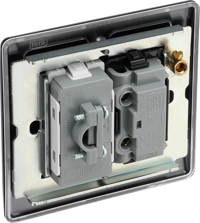 BG NFB55 Nexus Metal Matt Black 13A Flex Outlet Unswitched Fused Spur Unit