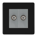 BG Screwless Matt Black Double Satellite Socket FFB642G
