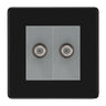 BG Screwless Matt Black Double Satellite Socket FFB642G by British General (BG-FFB642G)