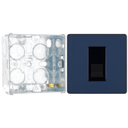 BG Evolve Matt Blue 1 Gang Master Telephone Socket PCDDBBTM1B with 35mm Steel Back Box