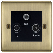 BG Nexus Metal Antique Brass TV/FM/SAT Socket NAB67B by British General (BG-NAB67B)