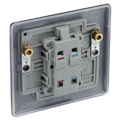 BG Nexus Matt Black 20A Double Pole Neon Switch NFB31 with 25mm Steel Back Box