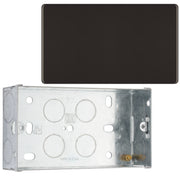 BG Screwless Black Nickel Double Blank Plate FBN95 with 35mm Steel Back Box by British General