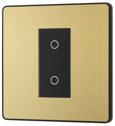 BG Evolve PCDSBTDS1B Satin Brass 1 Gang 200W-Black Insert
