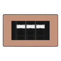 BG Evolve Polished Copper 3 Gang RJ45 Cat6 Data Socket Outlet Black Inserts