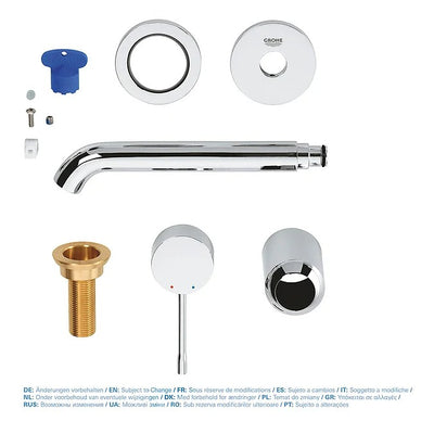 Grohe ESSENCE New 2 Tap Hole; Basin Mixer Tap; M-Size; Wall Mounted; Trim Set Only; Chrome - 19408001 by Grohe (Grohe-19408001)