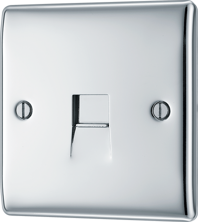 BG NPCBTS1 Nexus Metal Polished Chrome 1 Gang Slave Telephone Socket