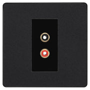 BG Evolve Matt Black Euro Module RCA X 2 Outlet PCDMBRCA2B by British General (BG-PCDMBRCA2B)
