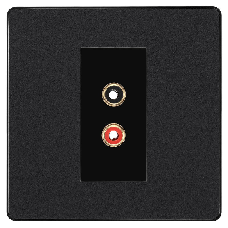 BG Evolve Matt Black Euro Module RCA X 2 Outlet PCDMBRCA2B