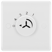 BG 887 Moulded Round Edge | White | 1 Gang 100W 1 Way 4 Speed Rotary Fan Controller by British General (BG-887)