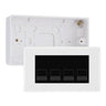 BG White Moulded 4 Gang RJ11 Telephone Socket Euro Module with 32mm Back Box - Black Insert by British General (BG-EMRJ11B-4G-32)