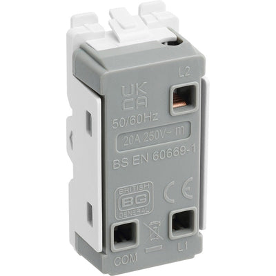 BG R12C Nexus Grid White 20A 20AX 2 Way 1 Pole Centre-Off Switch Module