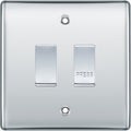 BG Nexus Polished Chrome 2G Grid Switch Kit–20A 2-Way & Retractive Press Module