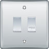 BG Nexus Polished Chrome 2G Grid Switch Kit–20A 2-Way & Retractive Press Module by British General (BG-Nexus-PC-2G-1x2Way-1xPress)