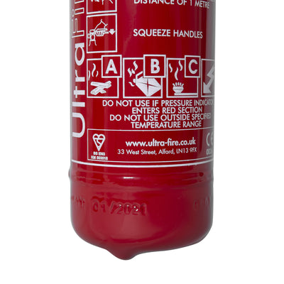 1kg Powder Fire Extinguisher - UltraFire by UltraFire (Safelincs-UFSP1)