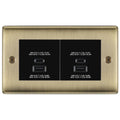BG Antique Brass 4G Faceplate with 45W USB A+C Charger Modules – Black Insert