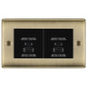 BG Antique Brass 4G Faceplate with 45W USB A+C Charger Modules – Black Insert by British General (BG-NABEMR4+EMUSBAC45B)