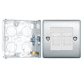 BG Nexus Polished Chrome RJ45 Double Data Outlet Socket NPCRJ452 with 25mm Steel Back Box