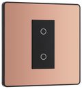 BG Evolve PCDCPTDM1B Polished Copper 1 Gang 200W Trailing Edge Master Touch Dimmer - Black Insert