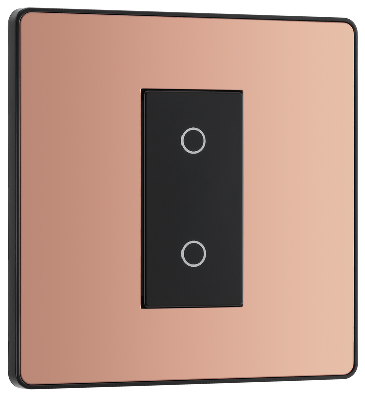  PCDCPTDM1B Front - This Evolve Polished Copper single master trailing edge touch dimmer allows you to control your light levels and set the mood.