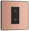 BG Evolve PCDCPTDM1B Polished Copper 1 Gang 200W Trailing Edge Master Touch Dimmer - Black Insert by British General (BG-PCDCPTDM1B-Shopify-SA_1)