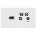BG Nexus White Moulded 4G Faceplate with HDMI + TV/FM/SAT Module - White Insert