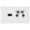 BG Nexus White Moulded 4G Faceplate with HDMI + TV/FM/SAT Module - White Insert by British General (BG-8EMR4-HDMI-TVFM2W)