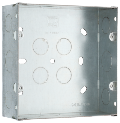 BG Electrical HGS68 Metal Double Flush Mount Box (6G+8G) by British General (BG-HGS68-1)