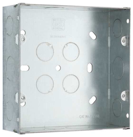 BG Electrical HGS68 Metal Double Flush Mount Box (6G+8G) by British General (BG-HGS68-1)