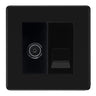 BG Screwless Matt Black TV Aerial & Secondary Telephone Socket - Black Insert by British General