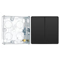 BG Evolve Black Chrome 2 Way Double Edge to Edge Rocker Switch PCDBC42EB with 25mm Steel Back Box