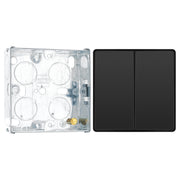 BG Evolve Black Chrome 2 Way Double Edge to Edge Rocker Switch PCDBC42EB with 25mm Steel Back Box