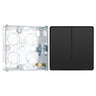 BG Evolve Black Chrome 2 Way Double Edge to Edge Rocker Switch PCDBC42EB with 25mm Steel Back Box by British General