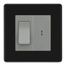 BG Screwless Matt Black 2 Way Single Pole Key Switch with 2 Way Single Pole Switch, Key Included - Grey Insert