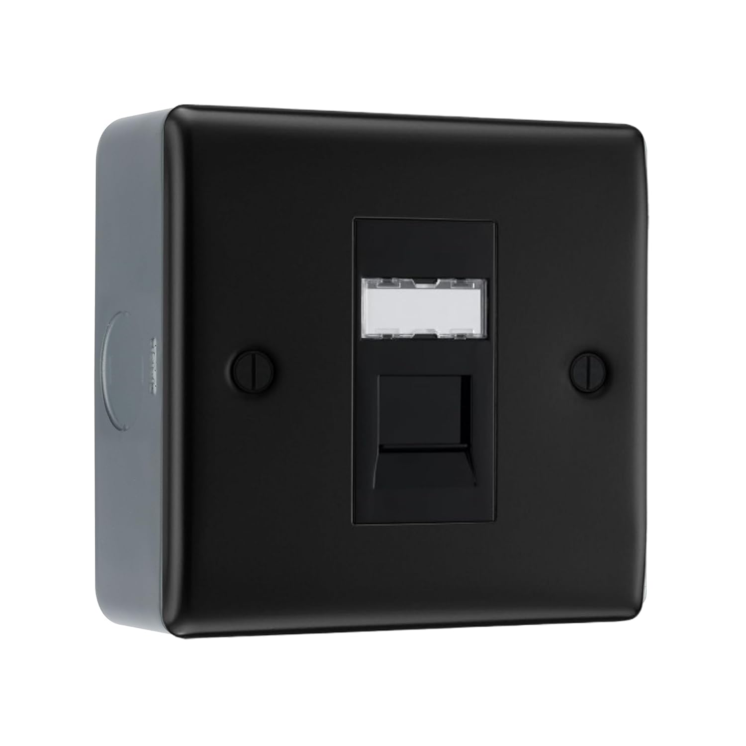 Single Data Outlet Module BG Nexus Matt Black RJ45 Single Data Outlet Socket with S...