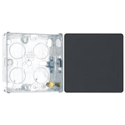 BG Evolve Matt Grey 1 Gang Single Blank Plate PCDMG94B with 25mm Steel Back Box