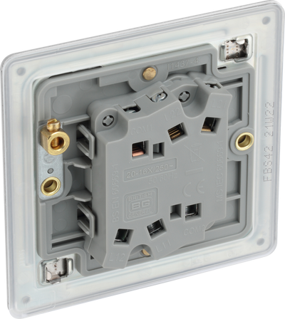 BG Electrical FBS42 Nexus Screwless Flat-Plate Double Light Switch Brushed Steel 2 Way 10A